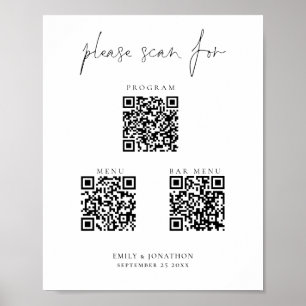 Poster 3 em Um Códigos Qr Menu do Bar Programa Script Cas