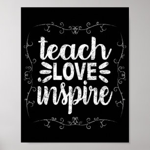 Poster 3- Ensinar Camisa De Amor, Professor De Vintage Re