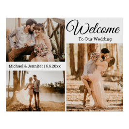 Póster 3 fotos colagem sinal de boas-vindas minimalista d