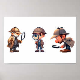 Poster 3 Investigadores Privados a procurar pistas