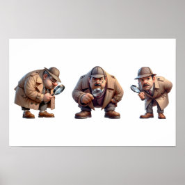 Poster 3 Investigadores Privados a procurar pistas