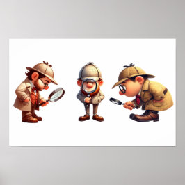 Poster 3 Investigadores Privados a procurar pistas