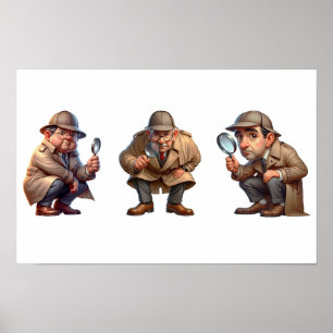 Poster 3 Investigadores Privados a procurar pistas