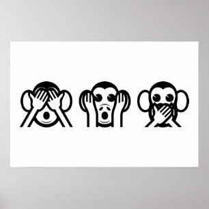 Póster 3 macacos sábios Emoji