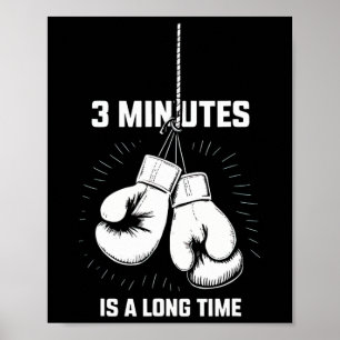 Poster 3 Minutos É Muito Tempo Boxe Kickboxing Engraçado 