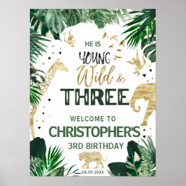 Poster 3 Partido da Selva Selvagem aniversário de criança