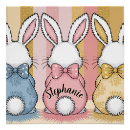 Póster 3 Trio de Coelhos, Nome Personalizado