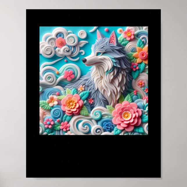 Poster 3d Fox Sticker (Frente)