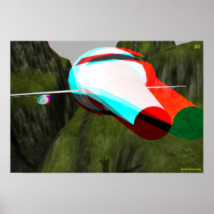 Póster 3D Hollywood plano visita em 3D