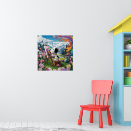 Poster 3D Renderização de uma Pintura de Cachorro