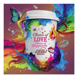 Póster 3D Wall Art: Design de Tinta de Álcool Vibrante