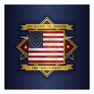 Póster 3ø Infantaria voluntária de Illinois
