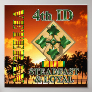 Póster 4ª Divisão de Infantaria Vietname Veterano