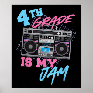 Poster 4º ano é o meu professor de "Boombox" dos anos 80