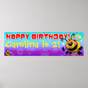 Póster 40" bandeira do aniversário de X12" GiggleBellies