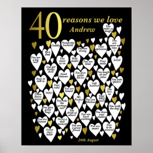 Poster 40 Motivos Que Nós Te Amo aniversário de 40 anos