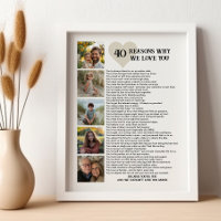 40 Razões pelas quais Nós Te Amamos Aniversário de