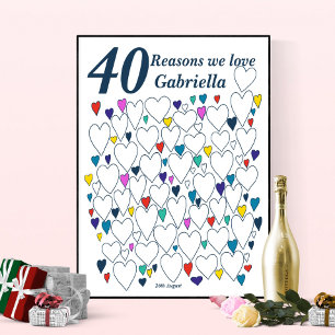 Poster 40 Razões pelas quais Nós Te Amamos - Livro de Pre