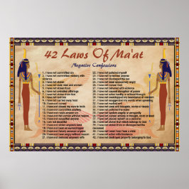 Poster 42 Leis de Maat - Cartaz de Confissões Negativas