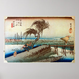 Póster 44. 四日市宿, 広重 Yokkaichi-juku, Hiroshige