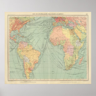 Poster 45 linhas de uma comunicação, Oceano Atlântico