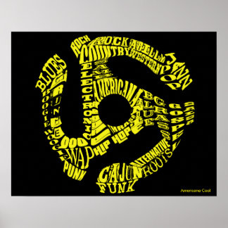 Poster 45 Record Adapter of Music Genres