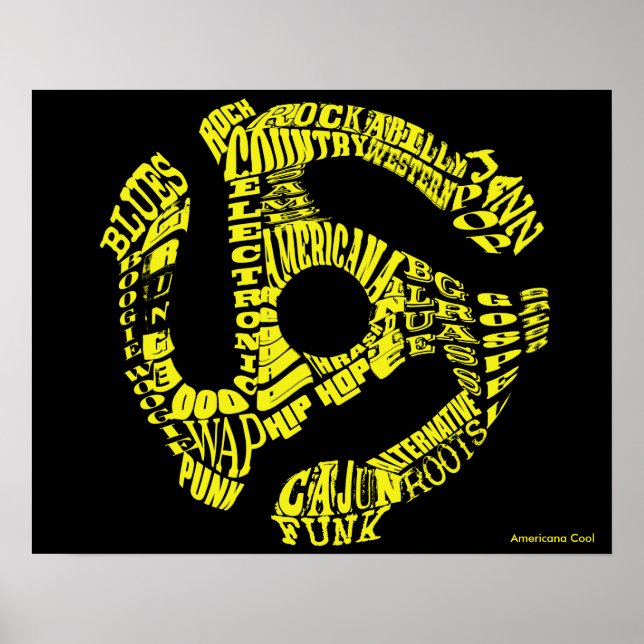 Poster 45 Record Adapter of Music Genres (Frente)