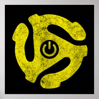 Poster 45 RPM Adapter Power Symbol Sticker Retro Vinyl 