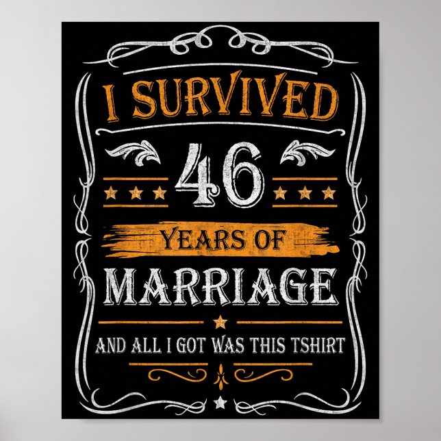Poster 46th Wedding Anniversary Shirt Couples Husband Wif (Frente)