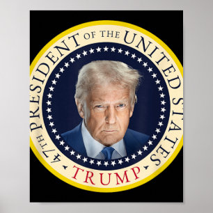 Poster 47º Presidente Trump Retrato Oficial Seal 4º de