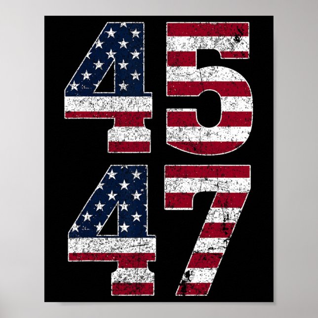 Poster 47 As Pessoas 2024 Ficam Com Bandeira Americana (Frente)