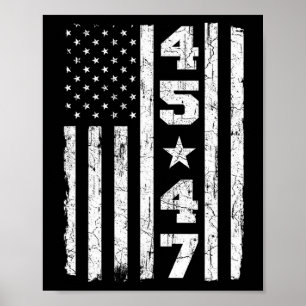 Poster 47 Trump Vintage Estados Unidos Flag 2024 Presiden