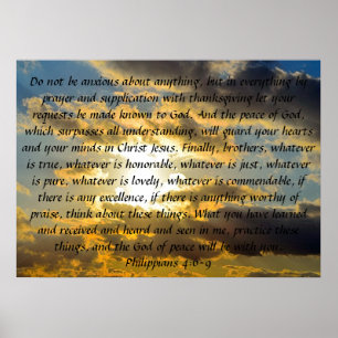 Poster 4:6 dos Philippians do lembrete do verso da bíbli