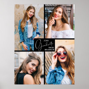 Poster 4 Colagem de Fotos Festa de Formatura Preta