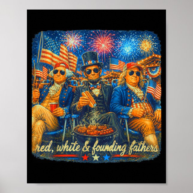 Poster 4 de julho abraham lincoln vintage 250º (Frente)