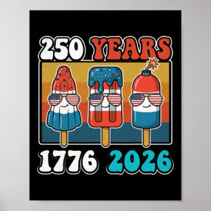 Poster 4 De Julho Bandeira Americana Vintage 250 Anos 177