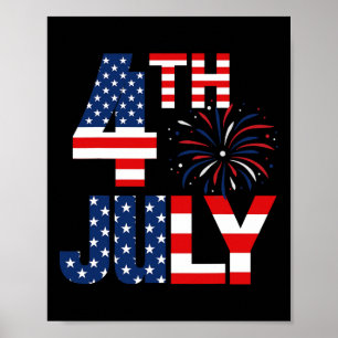 Poster 4 de julho Bandeira do Partido Patriótico American
