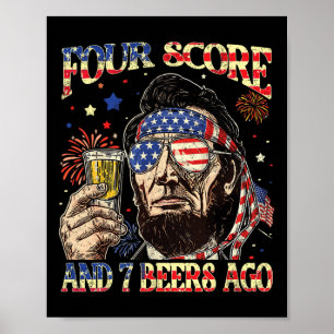 Poster 4 De Julho Bebendo Cerveja Patriota Quatro Pontuaç
