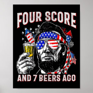 Poster 4 De Julho Bebendo Cerveja Patriota Quatro Pontuaç