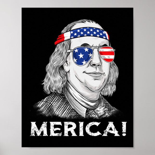 Poster 4 De Julho Ben Franklin Merica USA Boys Girls Kid (Frente)