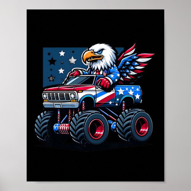 Poster 4 De Julho Camisas Meninos Crianças Bandeira Ameri (Frente)