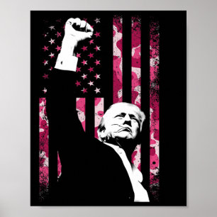 Poster 4 De Julho Camo Cor-de-Rosa Camuflagem Nos Estados