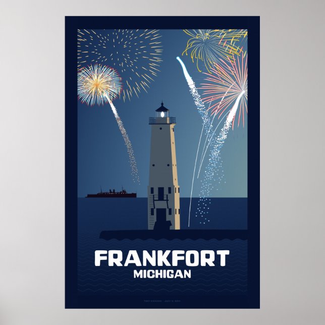 Póster 4 de julho Celebração, Frankfort, Michigan Li (Frente)