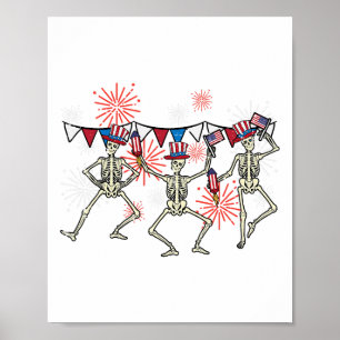 Poster 4 De Julho Dançando Esqueletos Engraçados Homens P