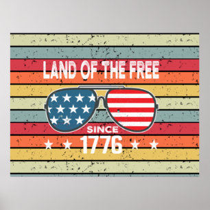 Poster 4 de julho de 1776 Dia da Independência Vintage