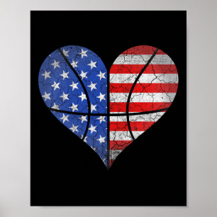 Poster 4 de julho de 2010, American Flag Basball Heart US