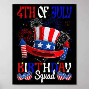 Poster 4 De Julho De Aniversário Esquadrão Americano Band