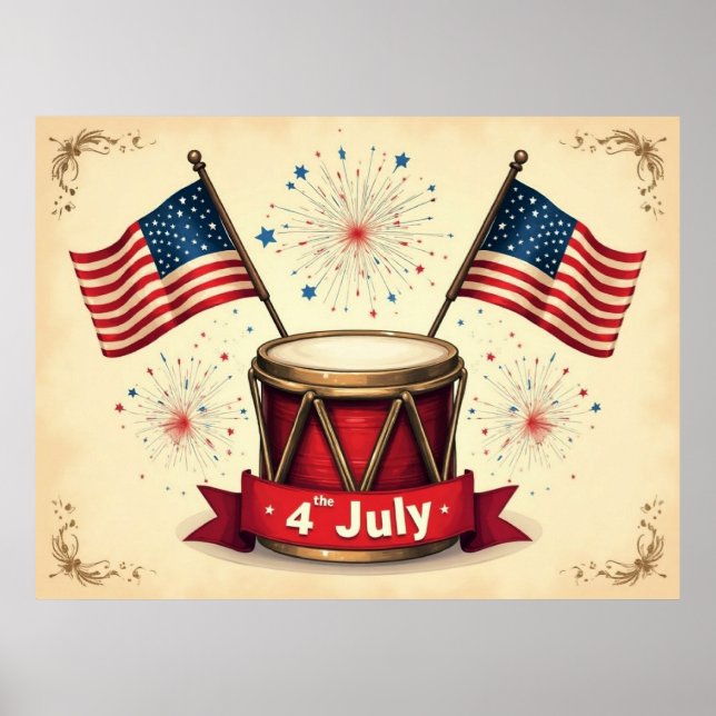 Poster 4 de Julho, Dia da Independência, (Frente)
