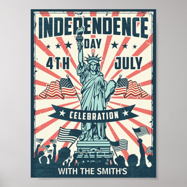 Poster 4 de julho Dia da Independência Celebração (Frente)