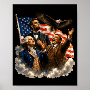 Poster 4 de julho divertido patriótico bandeira americana
